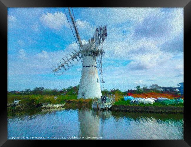 Thurne Windmill in Extrude  Framed Print by GJS Photography Artist
