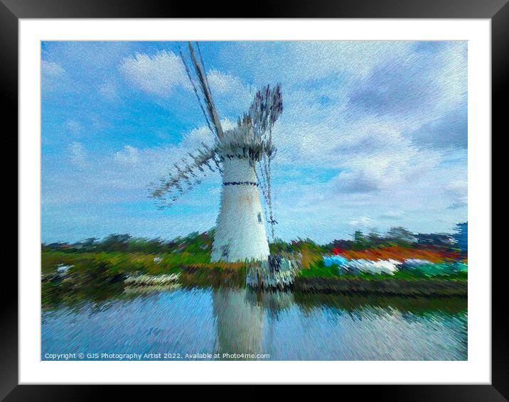 Thurne Windmill in Extrude  Framed Mounted Print by GJS Photography Artist