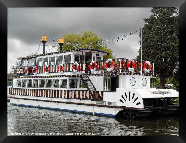 Southern Comfort Paddle Steamer From the River Framed Print by GJS Photography Artist