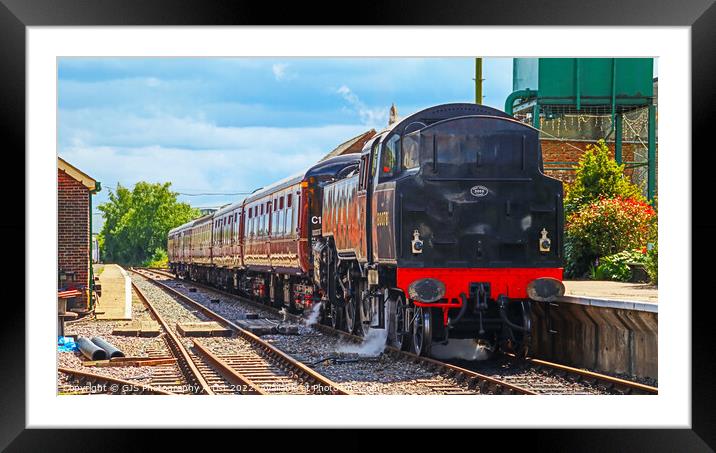 Loco letting out Steam Framed Mounted Print by GJS Photography Artist