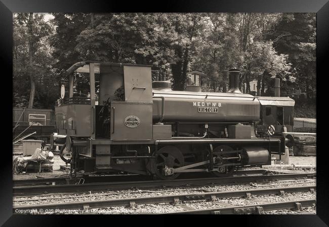 Victory Fireless Loco in Sepia Framed Print by GJS Photography Artist