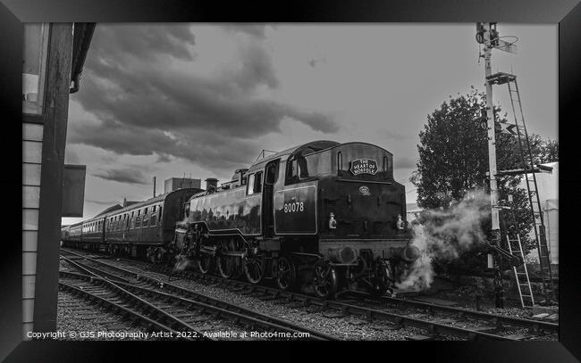 Loco 80078 Takes on Water Black and White Framed Print by GJS Photography Artist