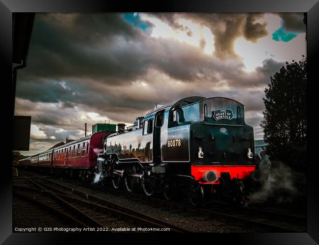 Loco 80078 Takes on Water Reflections  Framed Print by GJS Photography Artist