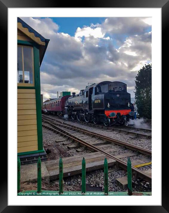 Loco 80078 Takes on Water Signal Box View Framed Mounted Print by GJS Photography Artist