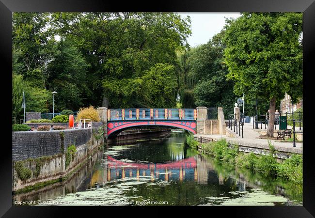 Thetford Town Bridge Crossing Little Ouse Framed Print by GJS Photography Artist