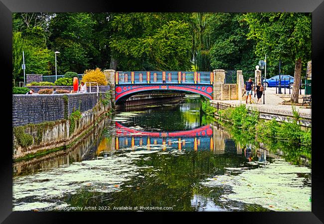 Colourful Thetford Town Bridge Framed Print by GJS Photography Artist