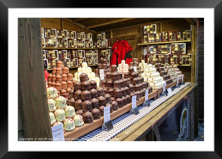 Tempting Marshmallows at York Christmas Market Framed Mounted Print by GJS Photography Artist