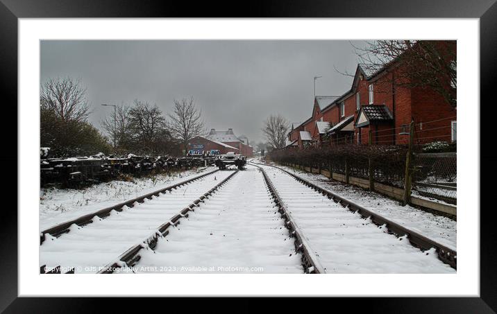 Snow down the Tracks Framed Mounted Print by GJS Photography Artist