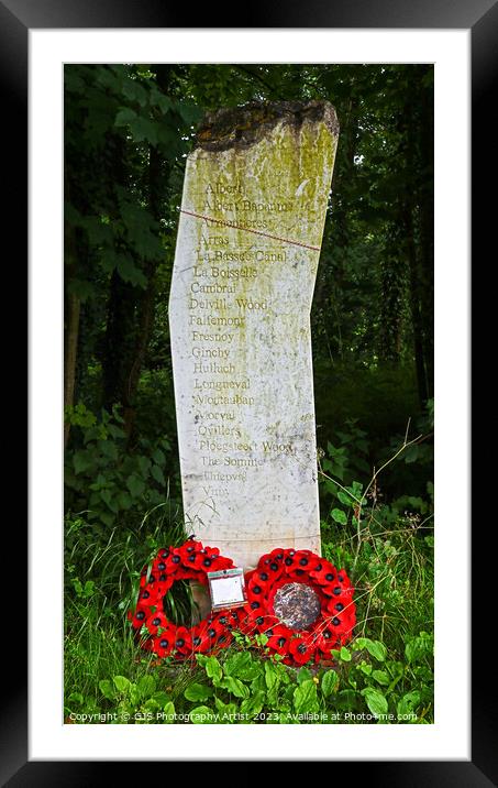 Commemoration of the Men Killed WWI Battles Framed Mounted Print by GJS Photography Artist