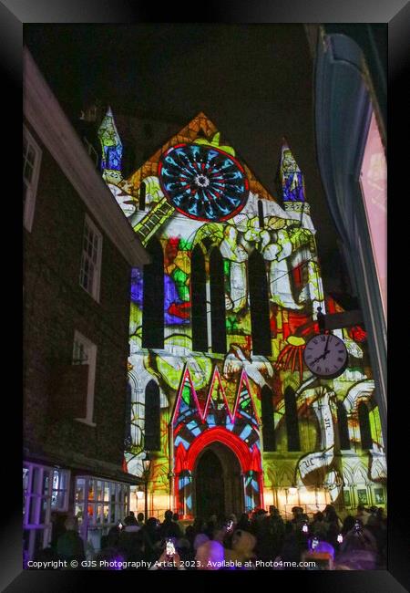 York Minster Colour and Light Projection image 3 Framed Print by GJS Photography Artist