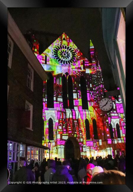 York Minster Colour and Light Projection image 8 Framed Print by GJS Photography Artist