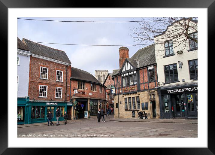 The Fusion of Shops and Restaurants Framed Mounted Print by GJS Photography Artist