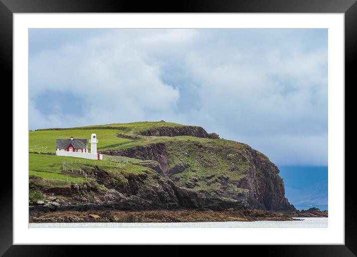 Dingle Lighthouse Ireland Framed Mounted Print by Christian Lademann