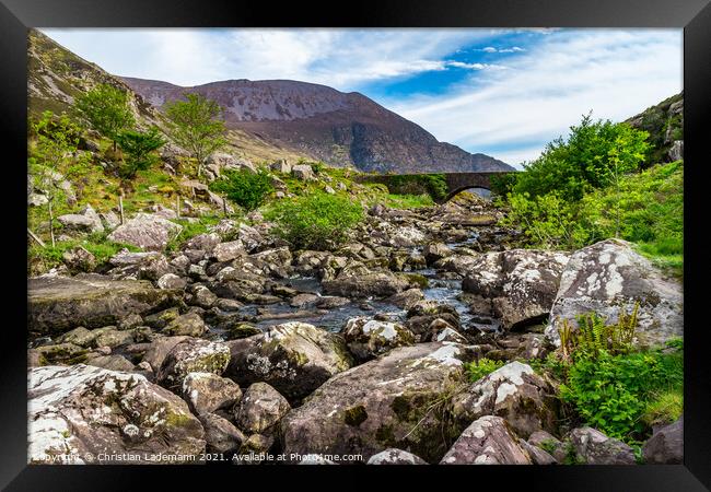 Gap of Dunloe, mountain pass, County Kerry, Irelan Framed Print by Christian Lademann