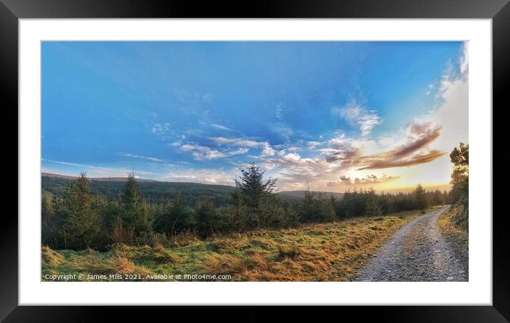 Mountain Road Sunset Framed Mounted Print by James Mills