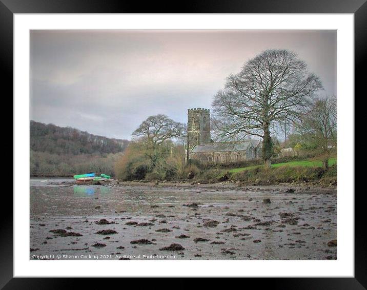 St. Winnow parish church, Cornwall Framed Mounted Print by Sharon Cocking