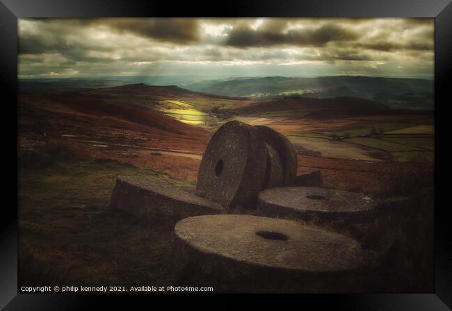 Derbyshire Millstones Framed Print by philip kennedy