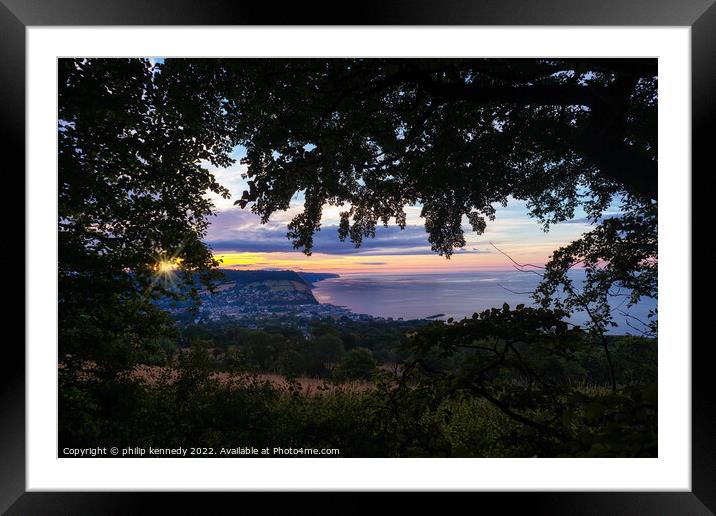 Sidmouth at dawn. Framed Mounted Print by philip kennedy
