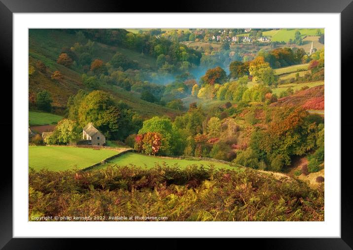 Autumn in the Valley Framed Mounted Print by philip kennedy