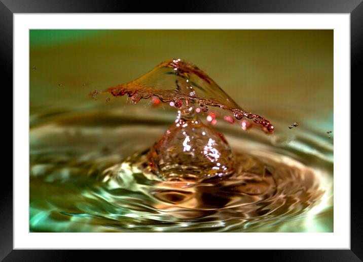 Water Drop Crown Collision Framed Mounted Print by Antonio Ribeiro