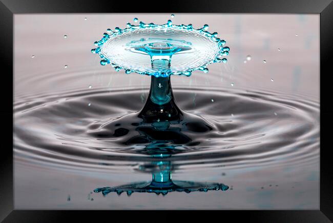Water Drop Collision and Reflection Framed Print by Antonio Ribeiro