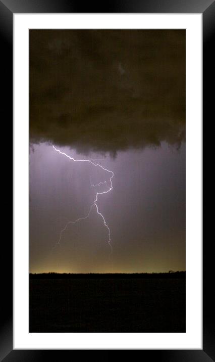 Lightning Cloud to Air not Reaching the Ground Framed Mounted Print by Antonio Ribeiro