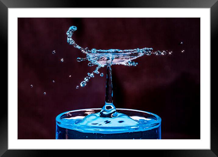 Macro Shot of a Water Drop Collision  Framed Mounted Print by Antonio Ribeiro
