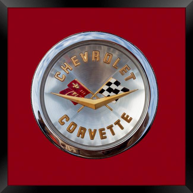 Chevrolet Corvette Emblem Framed Print by Antonio Ribeiro