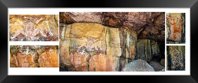 Collage of Kakadu Rock Art Framed Print by Antonio Ribeiro