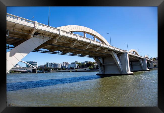 Brisbane William Jolly Bridge over the Brisbane River Framed Print by Antonio Ribeiro