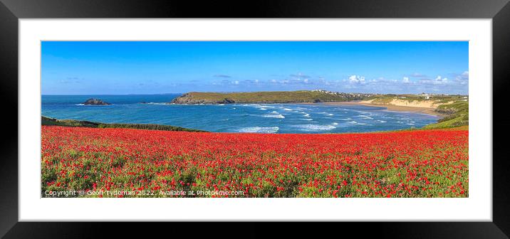 Poppies over the Bay Framed Mounted Print by Geoff Tydeman
