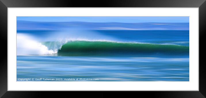 Breaking Wave Framed Mounted Print by Geoff Tydeman