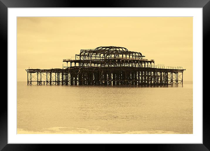 West Pier Brighton Framed Mounted Print by Geoff Tydeman