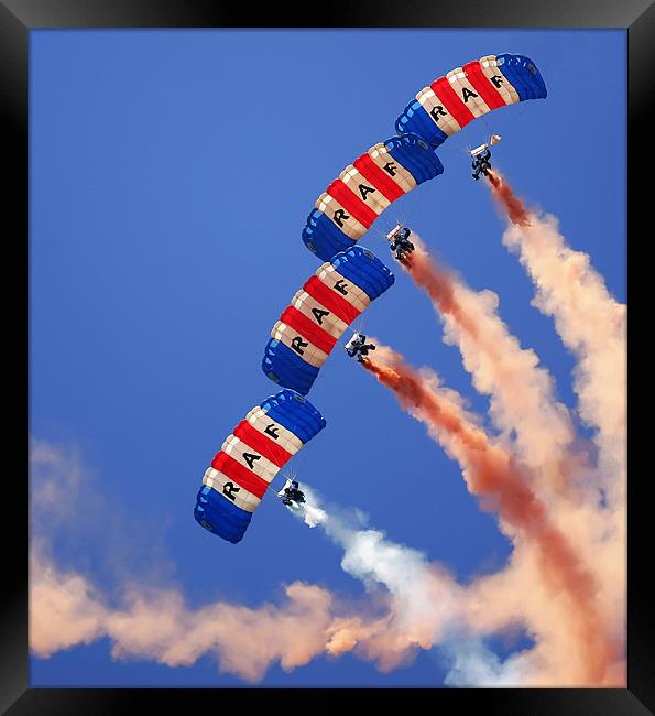 RAF Falcons Parachute Display Team Framed Print by Geoff Tydeman