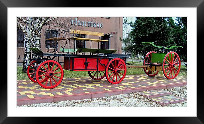 Fire truck - 1920 Framed Mounted Print by Ferenc Kalmar