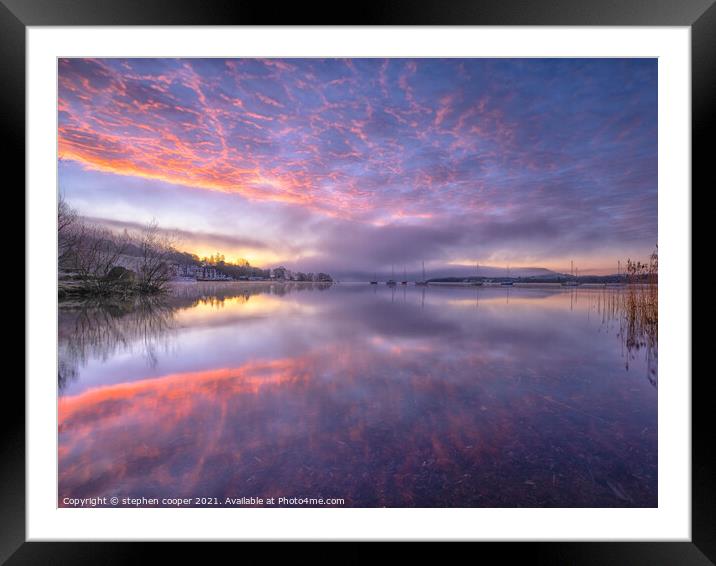 misty sunrise Framed Mounted Print by stephen cooper