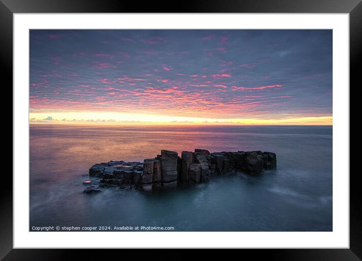 sea stack Framed Mounted Print by stephen cooper