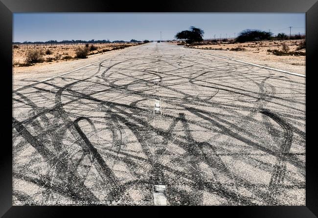 Road Art created by car drifting Framed Print by Lucas D'Souza