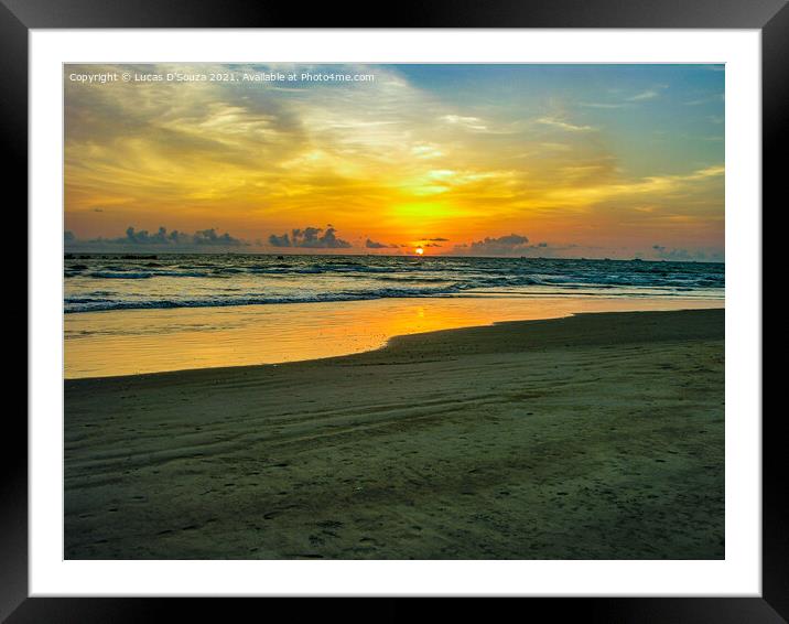 Sunset on the beach Framed Mounted Print by Lucas D'Souza