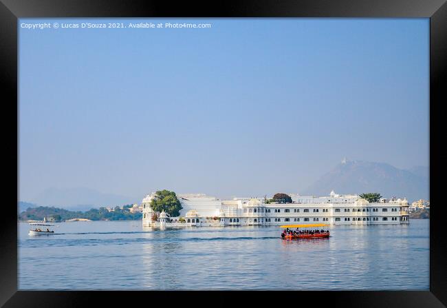 Pichola lake at Udaipur Framed Print by Lucas D'Souza