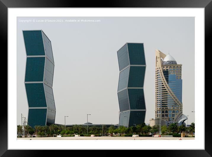 Zig Zag towers at Lusail city, Qatar Framed Mounted Print by Lucas D'Souza