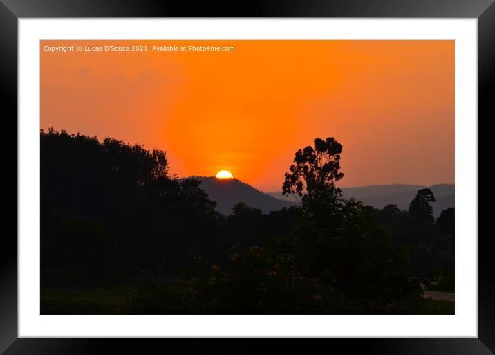 Sunset on the mountains Framed Mounted Print by Lucas D'Souza