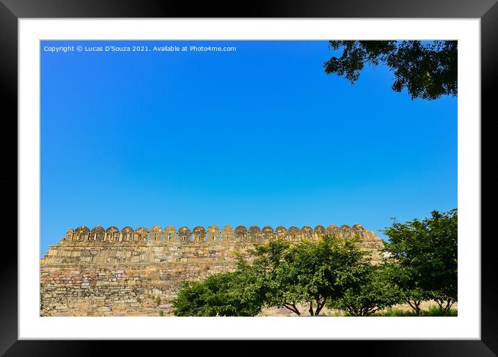 Portion of the Chittorgarh fort in Rajasthan, India Framed Mounted Print by Lucas D'Souza