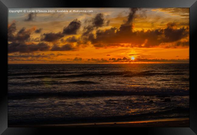Sunset on the beach Framed Print by Lucas D'Souza