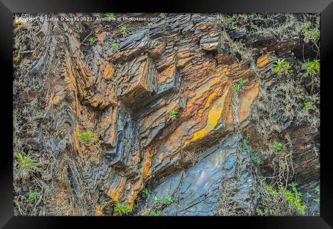 Layers of iron ore deposits  Framed Print by Lucas D'Souza