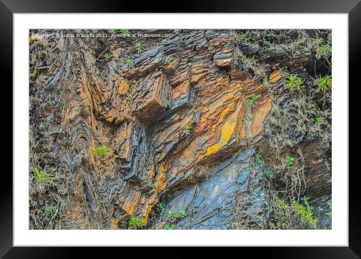 Layers of iron ore deposits  Framed Mounted Print by Lucas D'Souza