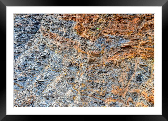 Layers of iron ore deposits  Framed Mounted Print by Lucas D'Souza