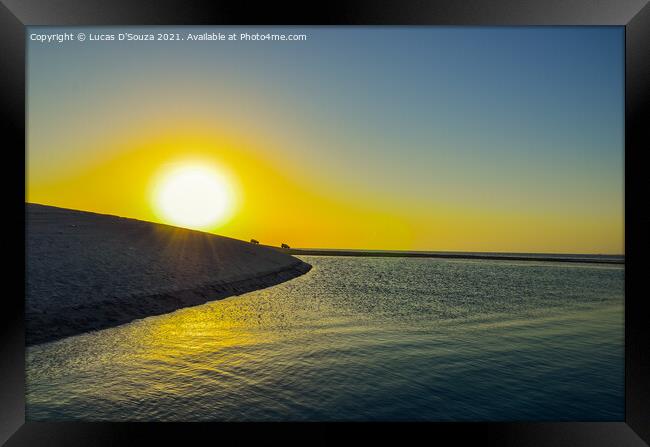 Sunrise in the desert Framed Print by Lucas D'Souza