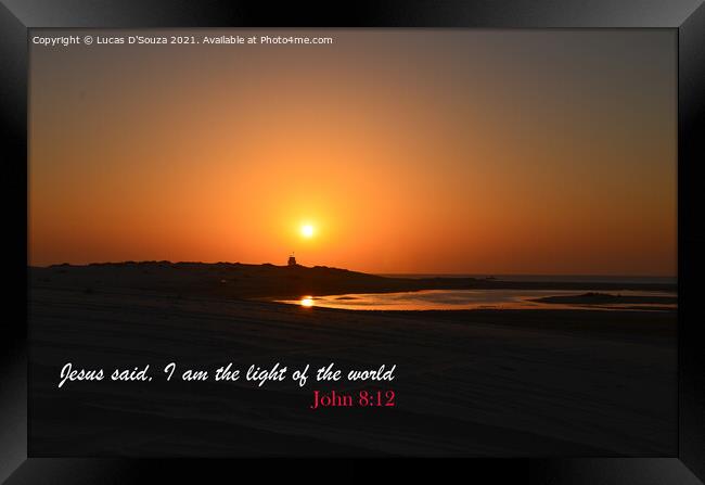 I am the light of the world Framed Print by Lucas D'Souza