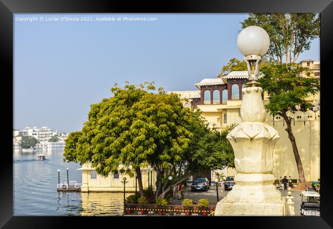 Pichola lake at Udaipur Framed Print by Lucas D'Souza